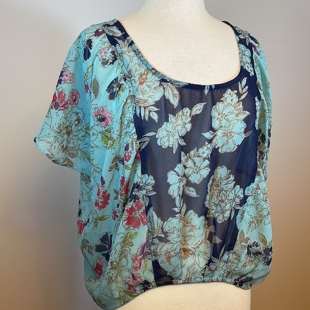 Forever 21 Floral Sheer Blouse